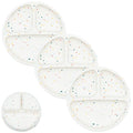 WeeSprout Silicone Divided Plates (No Lids), 100% Food Grade Silicone Divided Plates for Toddlers & Kids, Dishwasher & Microwave Safe