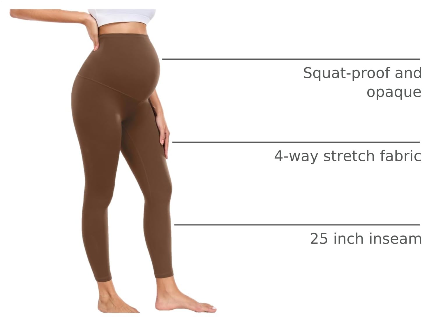 wirarpa Women's Maternity Leggings Over The Belly Buttery Yoga Pants 25" XS