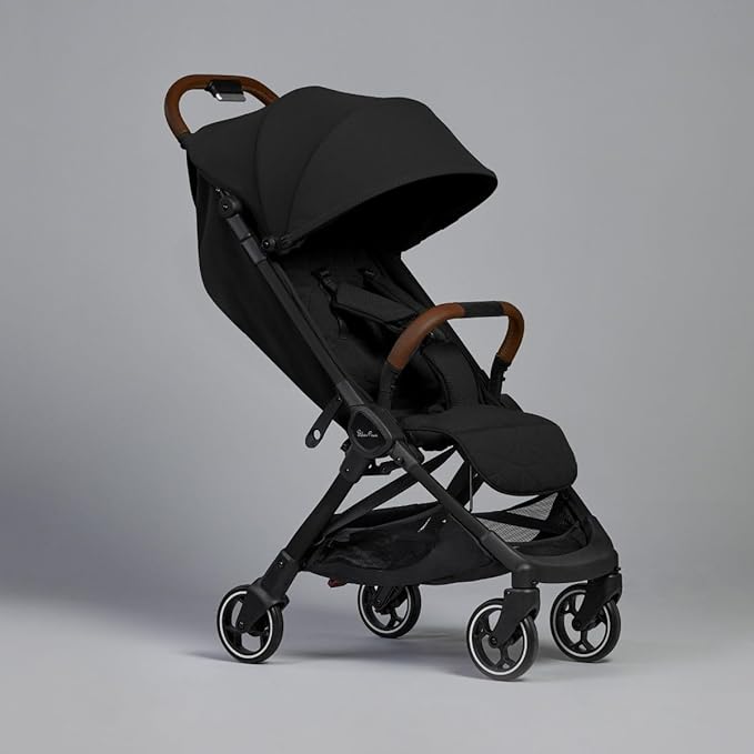 Silver Cross Clic Compact Stroller – Lightweight Travel Stroller for Newborn to Toddler (Birth to 55 lbs), One-Hand Fold, Lie-Flat Seat, Airplane Cabin Approved, UPF50+ Canopy, Space Black