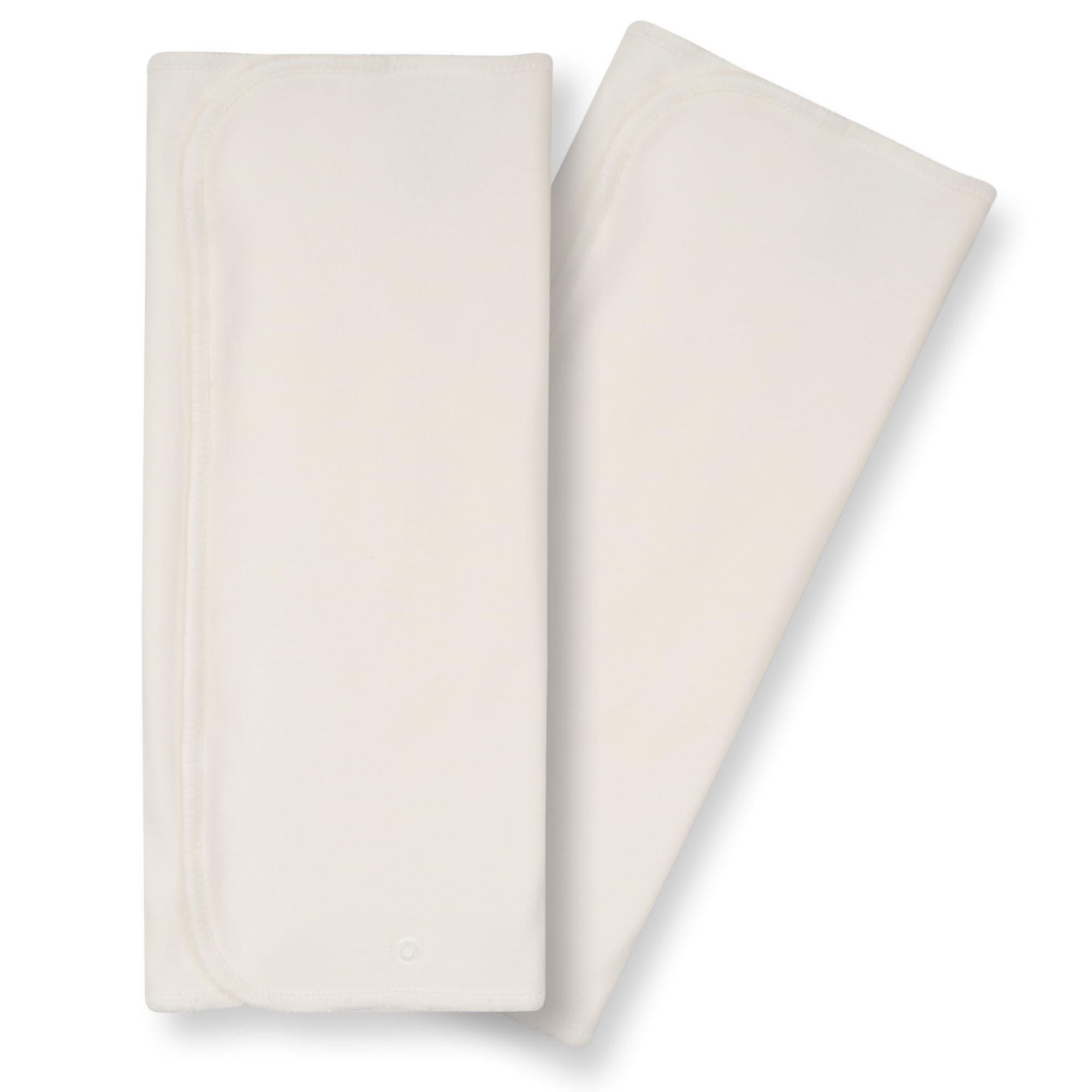 Nora's Nursery 3 Layer Cotton Prefolds 2 Pack with Snaps | Super Soft, Reusable, and Absorbent Cloth Diaper Liners | Gentle Cotton Diapering Solution for Babies