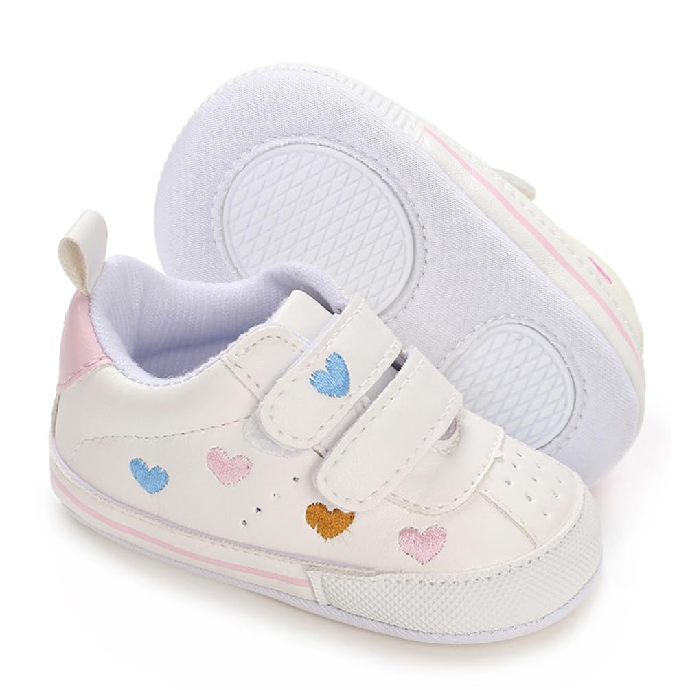 Clowora Baby Boys Girls Shoes Non-Slip Rubber Sole Sneakers Infant First Walking Toddler Crib Shoes Newborn Loafers Flats. (10/Multi-Color,0-6 Months)