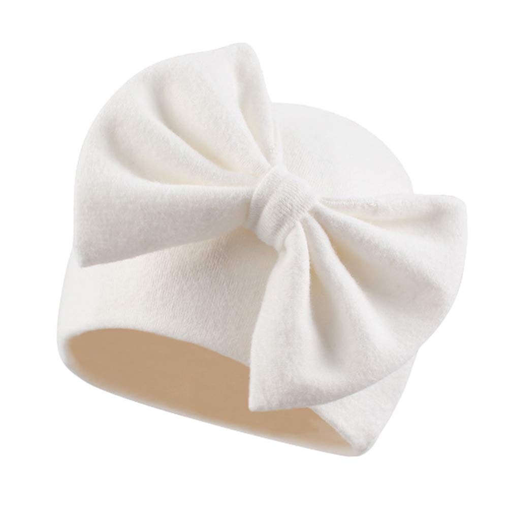 Bamery Newborn Baby Girl Hat Cotton Baby Bow Beanie Preemie Hats Spring Infant Hats for Girls 0-12 Months (US, Age, Preemie, 4PACK-B)