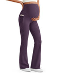 G4Free Maternity Flare Leggings Pregnancy Dress Pants Work,Black,XXL,Tall