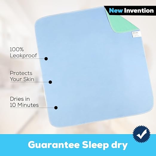Simpli-Magic Washable Underpads, 34"x36" (Pack of 6) - Heavy Absorbency Reusable Bedwetting Incontinence Pads for Kids,Adults,Elderly,and Pets - Waterproof Protective Pad for Bed,Couch,Sofa,Floor