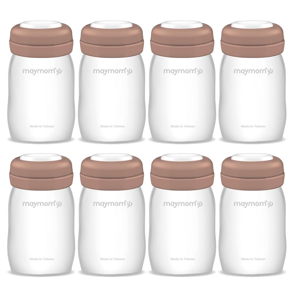 Maymom Wide-Mouth Milk Storage Collection Bottle with Dome Cap, Bottle Top, SureSeal Disk; Compatiable with Spectra S1 S2 Bottles; Compatible with Lansinoh Nipple (4.7oz/140mL, 2pc & 9oz/280mL, 2pc)