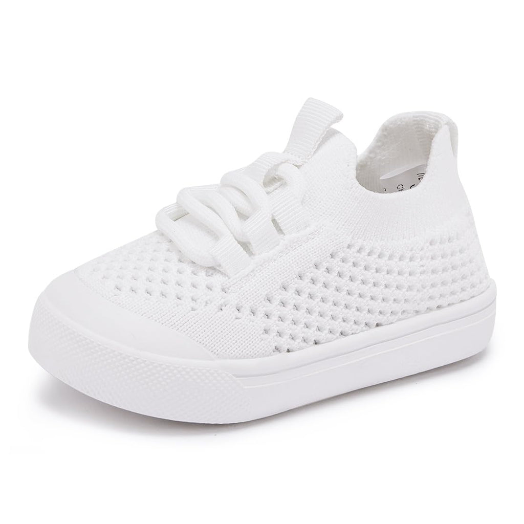 BMCiTYBM Toddler Walking Shoes Baby Boy Girl Barefoot Sneakers White Size 7
