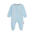 Magnetic Me Boys Modal Magnetic Baby Footie Pajamas | Silky Soft Modal Fabric | Pin Dot Blue | 12-18 Months