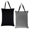 ALVA ALVABABY 2 Pack Large Wet Dry Bag Waterproof Hanging Cloth Diaper with Double Zippered Pockets 25x18 inches (Black and grey)