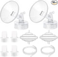 24mm Flange Pump Parts Compatible Spectra S1 S2 9 Breast Pumps Replacement,Full Set Replacements Include Flange Backflow Protector Membrane Duckbill Valve Tube,Not Original Accessories