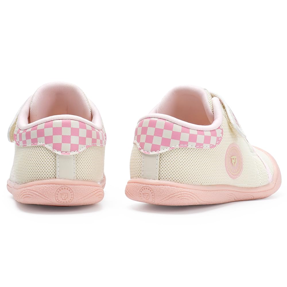 TARANIS Toddler Shoes Boys Girls Infant Sneakers Non-Slip Rubber Sole Baby Crib First Walker Shoes A Pink-White24