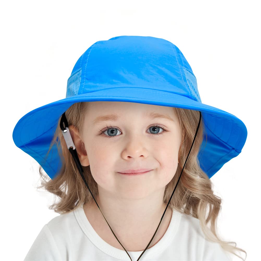 Baby Sun Protection Hat for Infant Toddlers Boys Girls UPF 50+ Sunhat for Outdoor Beach Swim (US, Age, 6 Years, 12 Years, Blue)