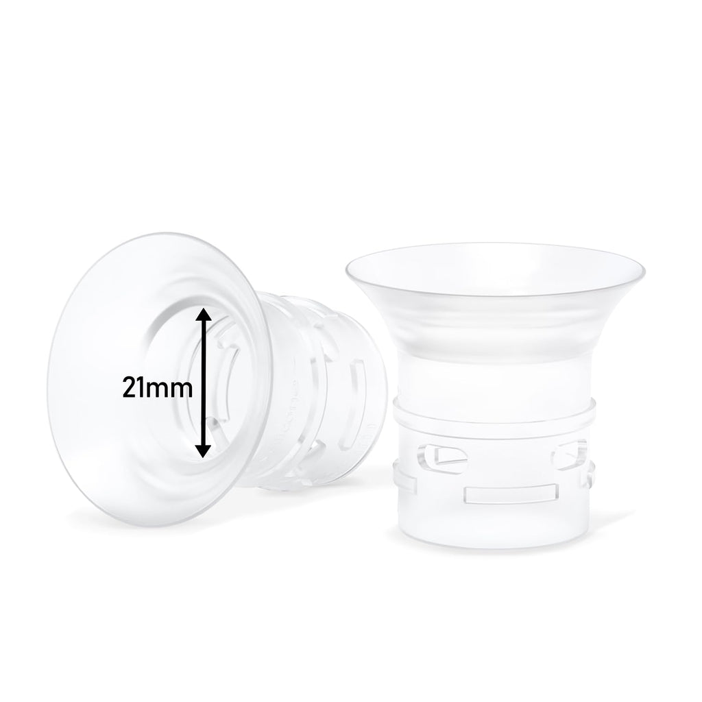 2pcs 21mm Flange Insert Compatible with eufy S1 Pro/S1/E10/E20, Fit for Momcozy M9/M6/M5/S12 pro Breast Pump, Replace for Spectra/Medela/MomMed/eufy/Lansinoh/Elvie with 24mm Flange/Shield