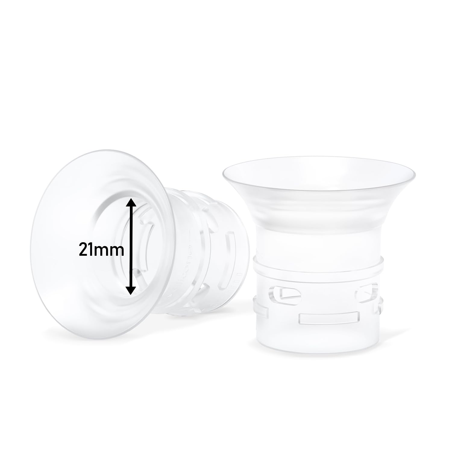 2pcs 21mm Flange Insert Compatible with eufy S1 Pro/S1/E10/E20, Fit for Momcozy M9/M6/M5/S12 pro Breast Pump, Replace for Spectra/Medela/MomMed/eufy/Lansinoh/Elvie with 24mm Flange/Shield