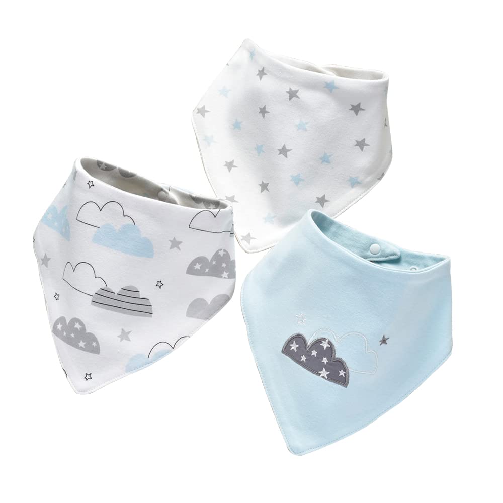 JN&LULU 3 Pack Newborn Baby Bibs Bandana Drool Bibs for Drooling Cotton Baby Gifts (Pink Rabbit)