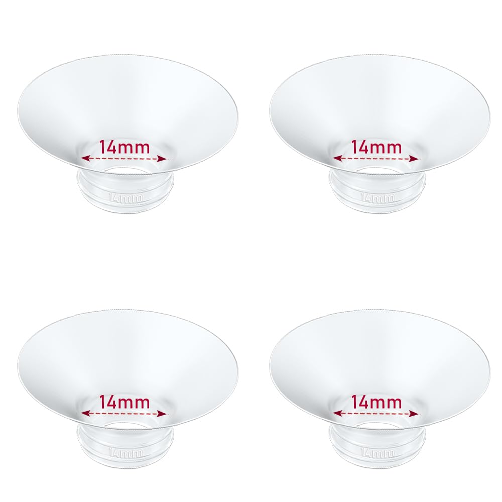 IVARONAL Flange Insert 2PCS 14mm Compatible with Momcozy M9/M6/M5/S12 Pro/V1 Pro/V2 pro, Spectra/Medela/Elvie/NCVI/TSRETE/eufy/Lansinoh/Paruu/MomMed Breast Pump 24mm Shields/Flanges (2pcs-14mm)