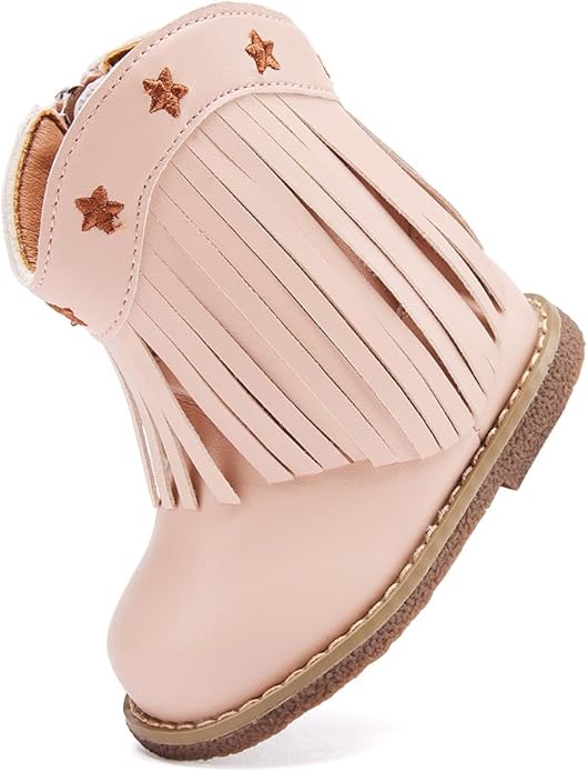 BMCiTYBM Baby Cowboy Cowgirl Boots Infant Western Shoes Boys Girls Round Toe Boots All Seasons 6-24 Months