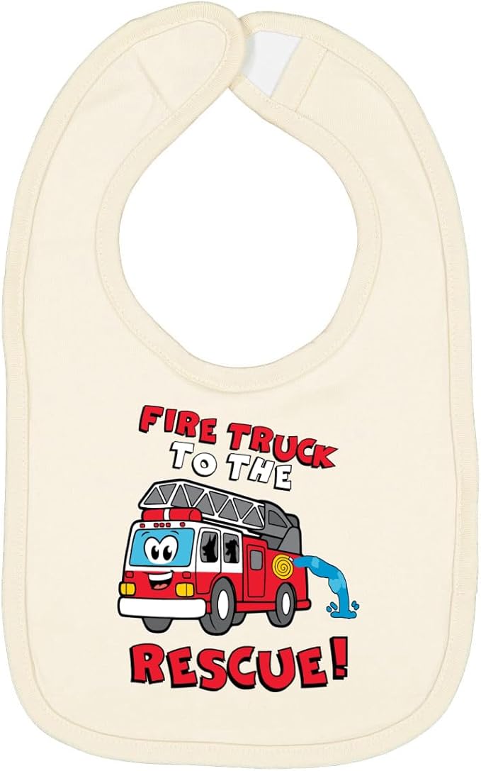 Wild Bobby Fire Truck to the Rescue Funny Cute Humor Infant Premium Jersey Baby Bib