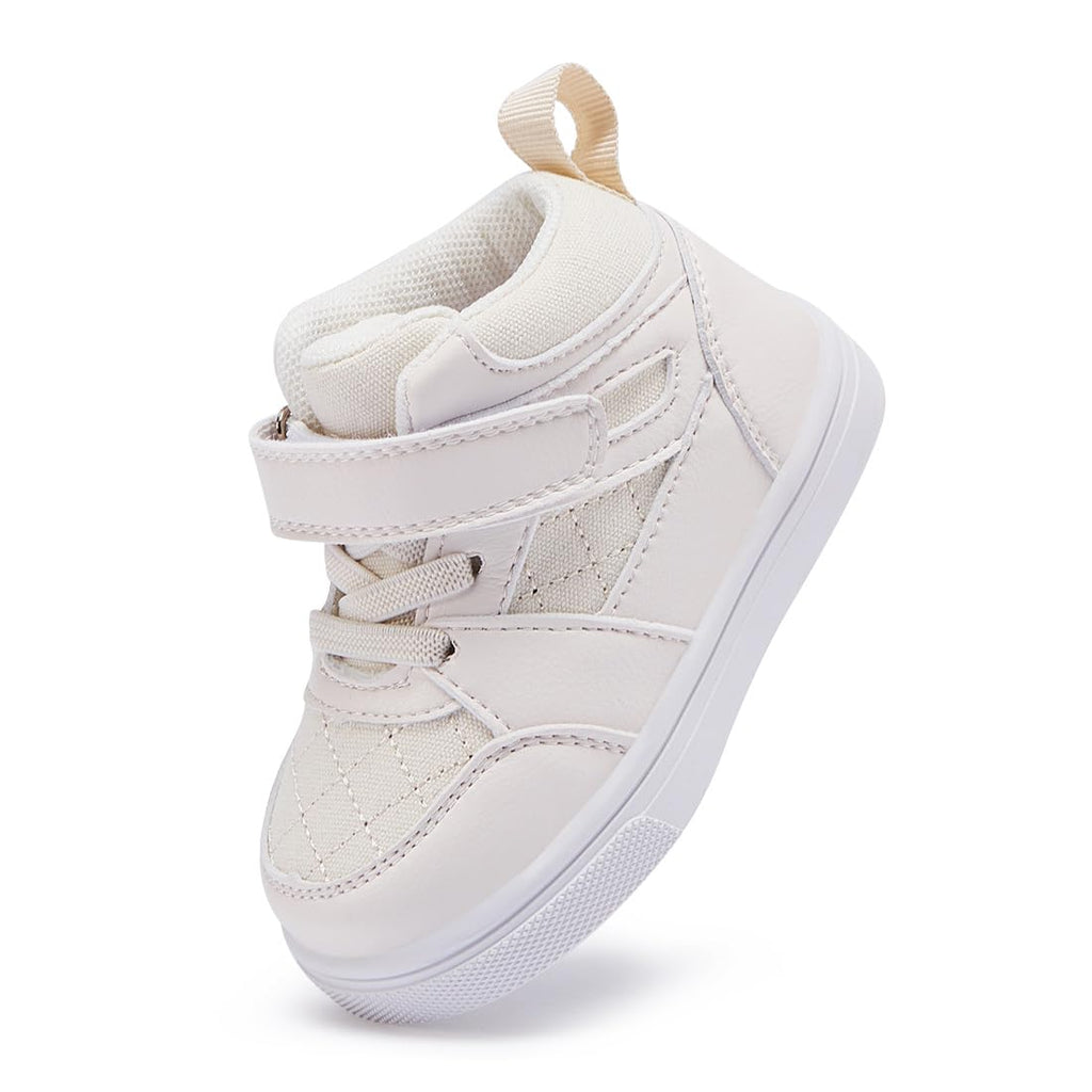 BMCiTYBM Baby High Top Sneakers Toddler Walking Shoes Unisex White Size 6