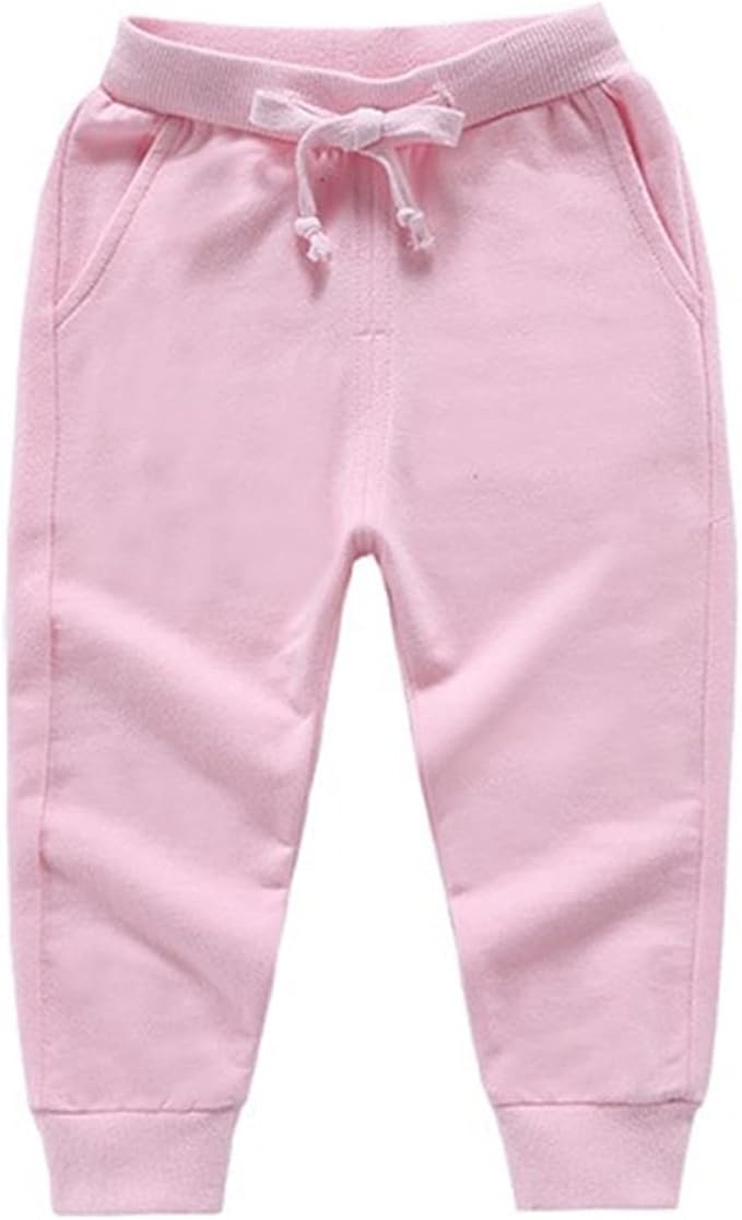 CuteOn Unisex Toddler Jogger Pants Kids Cotton Elastic Waist Winter Baby Sweatpants Pants 2Years Yellow — 3T