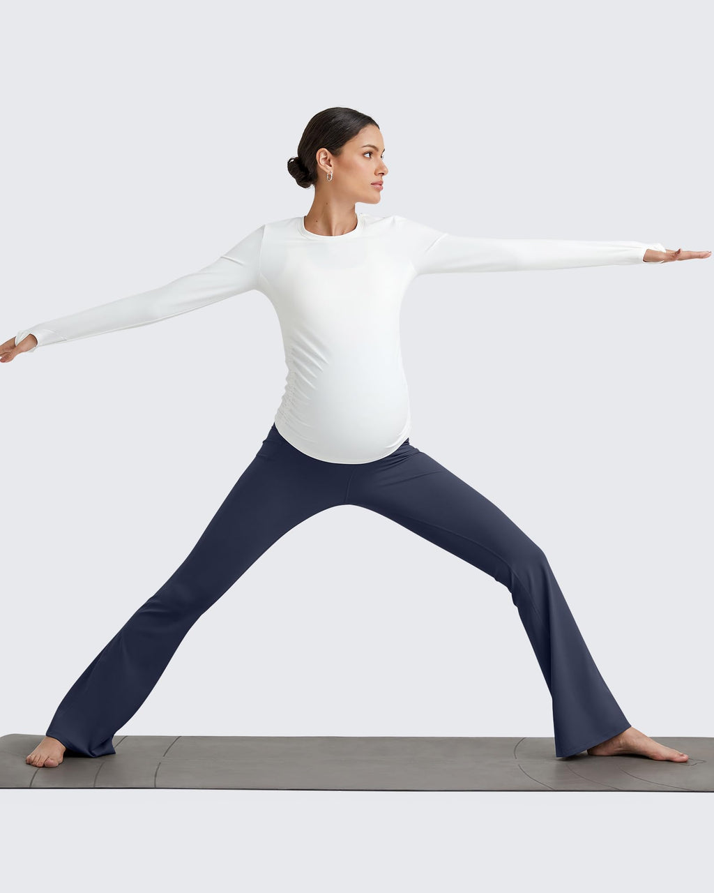 G4Free Maternity Pants Pregnancy Outfits with Pockets,Dark Blue,XS,Tall