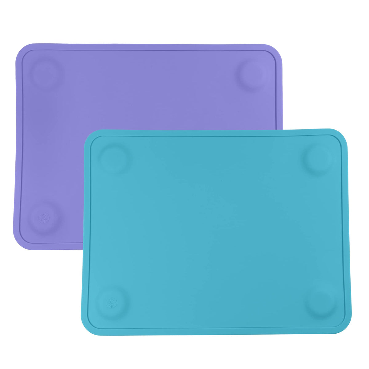 WeeSprout Silicone Suction Placemats for Babies, Toddlers & Kids, Durable Food Grade Silicone with Non-Slip Suction, Raised Edges Contain Mess, Dishwasher Safe, for Dining Table & Restaurants, 2 Pack
