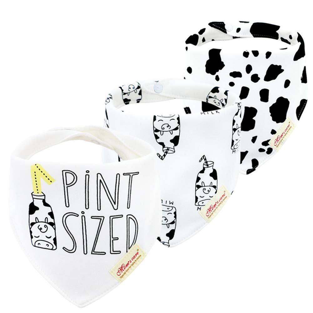 JN&LULU 3 Pack Newborn Baby Bibs Bandana Drool Bibs for Drooling Cotton Baby Gifts (Pink Rabbit)
