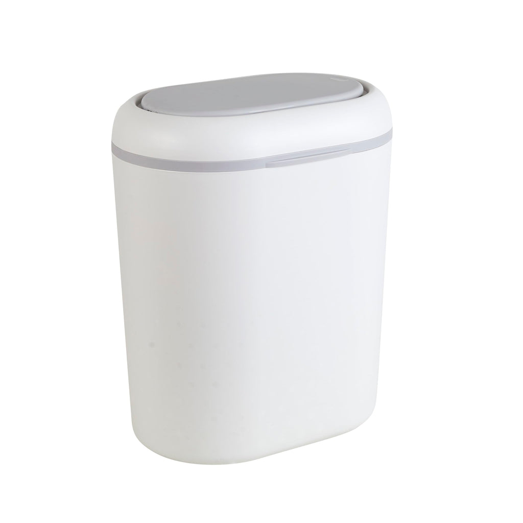 Eco-Touch Baby Nappy Diaper Bin - Odor Lock Airlock, No Costly Refills, 10L Capacity, Recyclable, Use Any Bag - White Nursery Diaper Pail