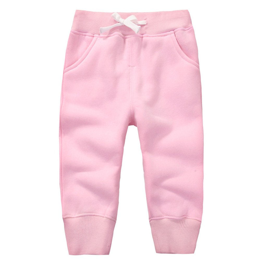 CuteOn Unisex Toddler Jogger Pants Kids Cotton Elastic Waist Winter Baby Sweatpants Pants 5Years Blue