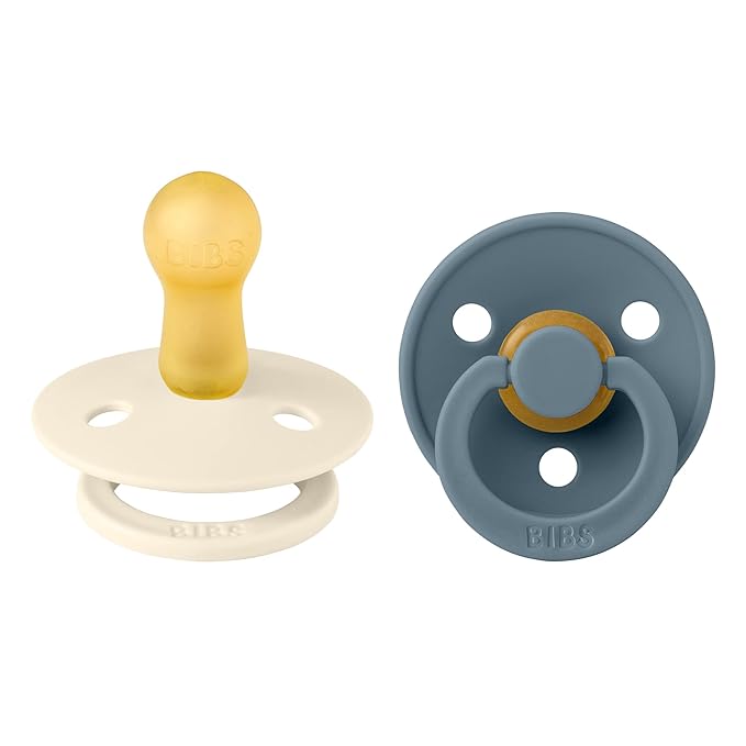 BIBS Colour Pacifier, 6-18 Months, Round Nipple, Petal/Plum