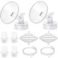 31mm Flange Pump Parts Compatible Spectra S1 S2 9 Breast Pumps Replacement,Full Set Replacements Include Flange Backflow Protector Membrane Duckbill Valve Tube,Not Original Accessories