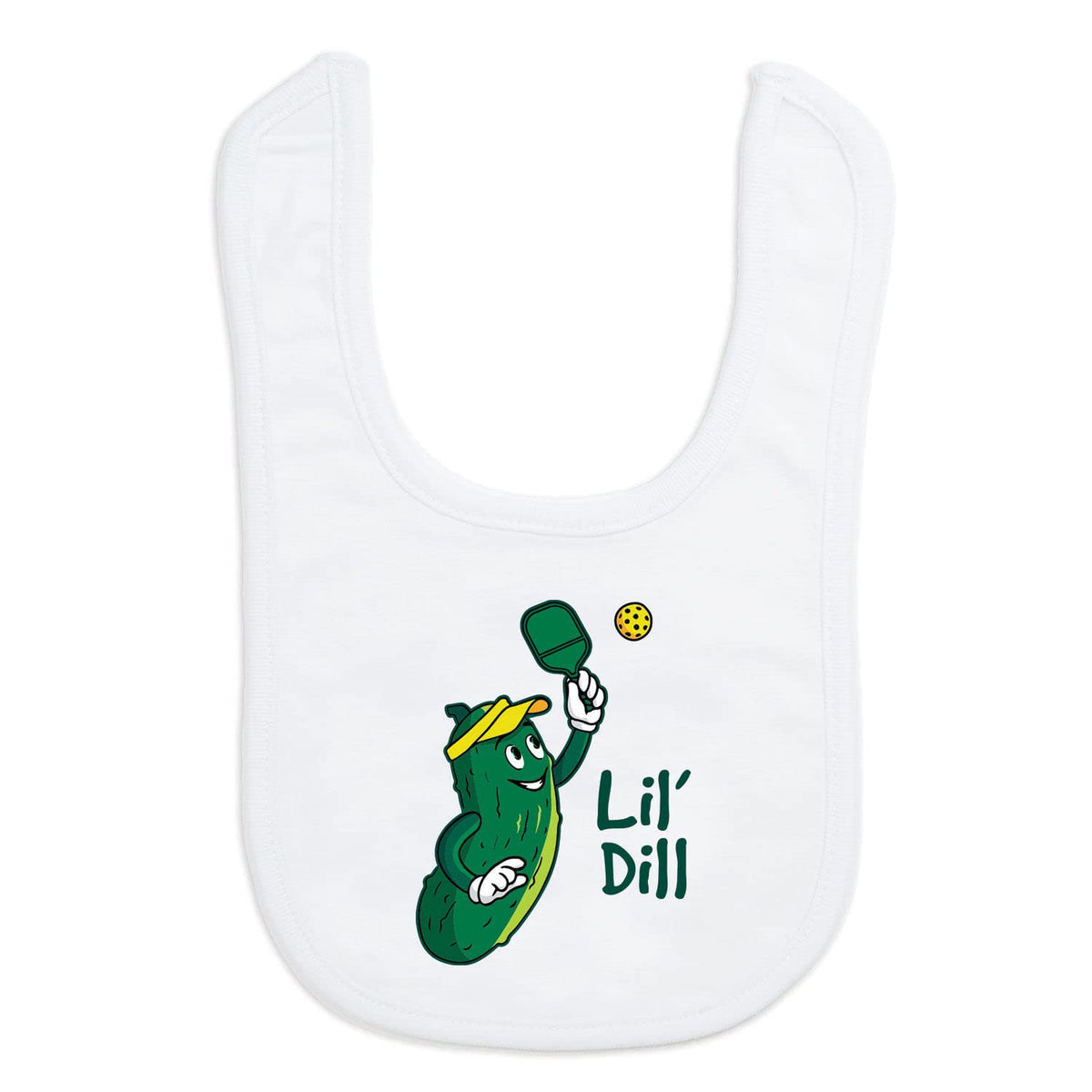 ChalkTalkSPORTS Pickleball Baby Bib - Lil Dill - Velcro Closure