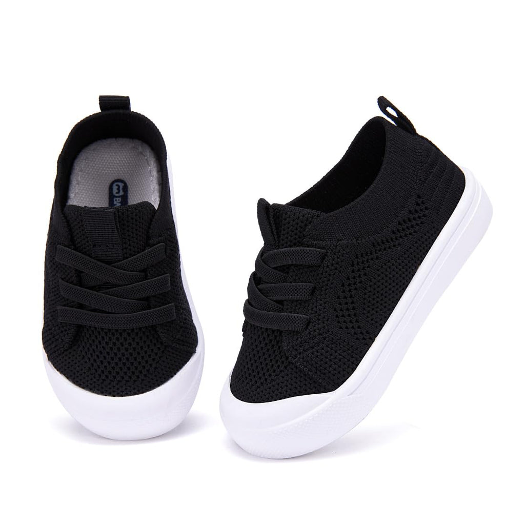 BMCiTYBM Toddler Walking Shoes Baby Boy Girl Barefoot Sneakers Black Size 7