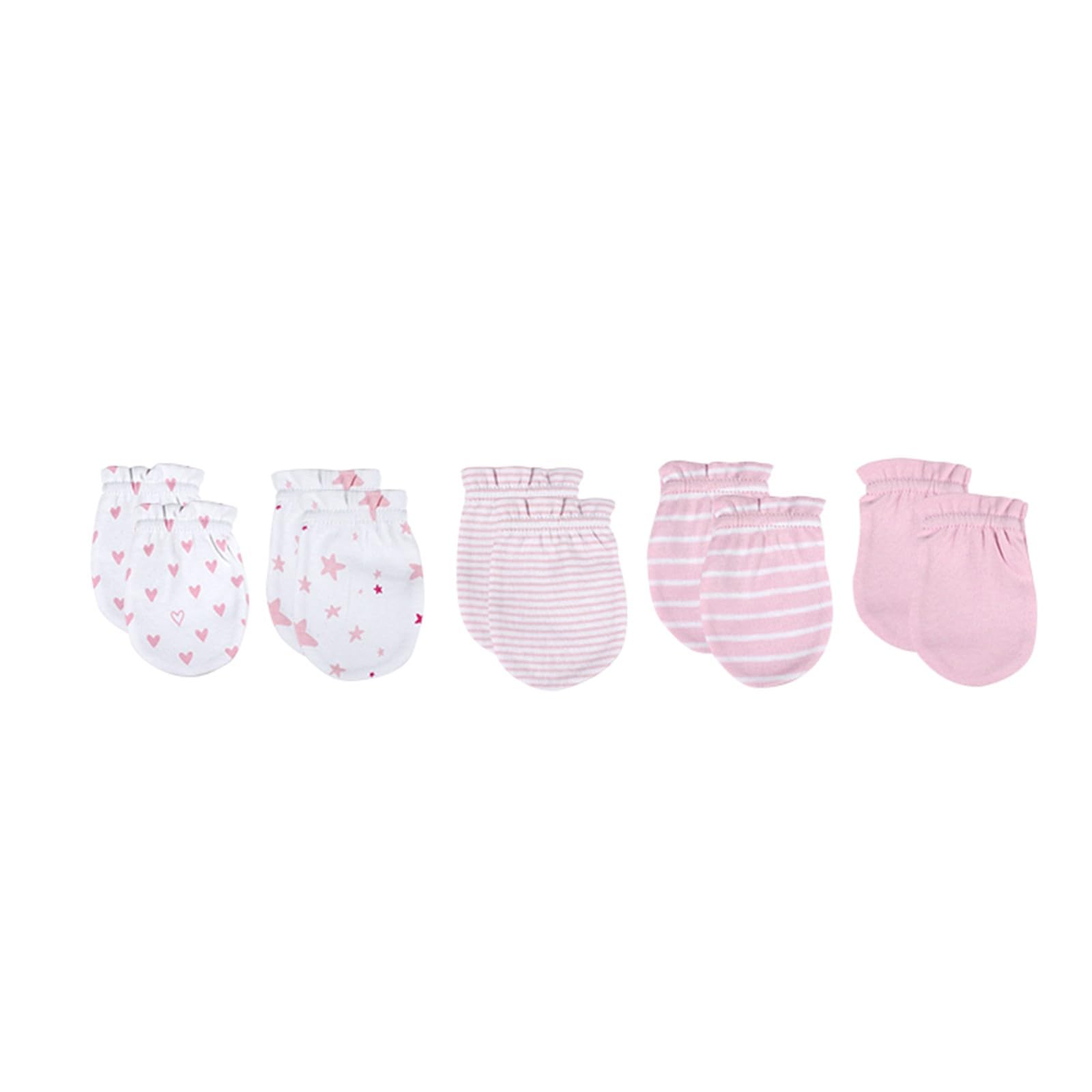 5 Pairs Unisex Baby Mittens No-Scratch 0-6 Months New Born