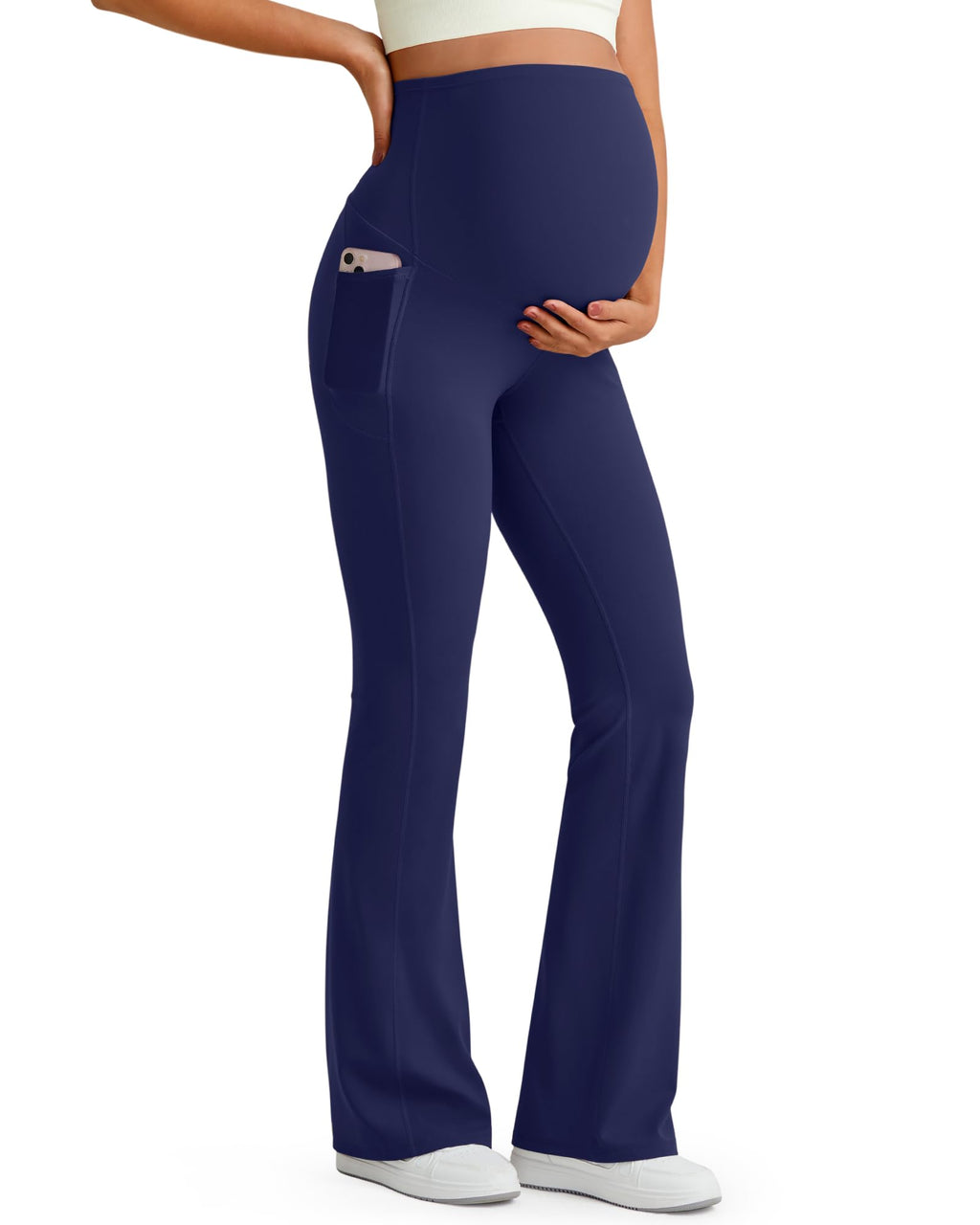 G4Free Maternity Yoga Pants Pregnancy Clothes for Work,Royal Blue,XL,Petite