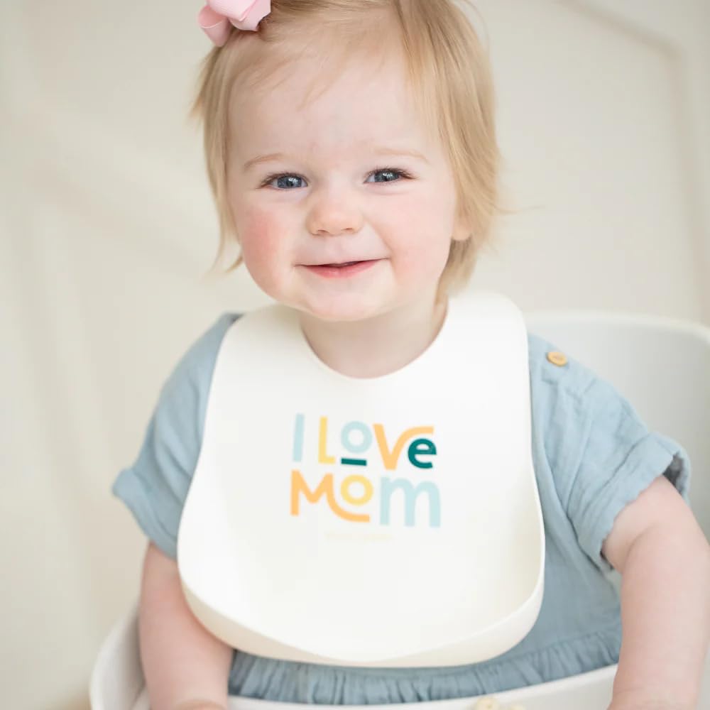 Bella Tunno Silicone Baby Bib, I Love Mom