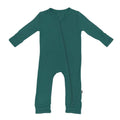 KYTE BABY Soft Bamboo Rayon Rompers, Zipper Closure, 0-24 Months (Newborn, Emerald)