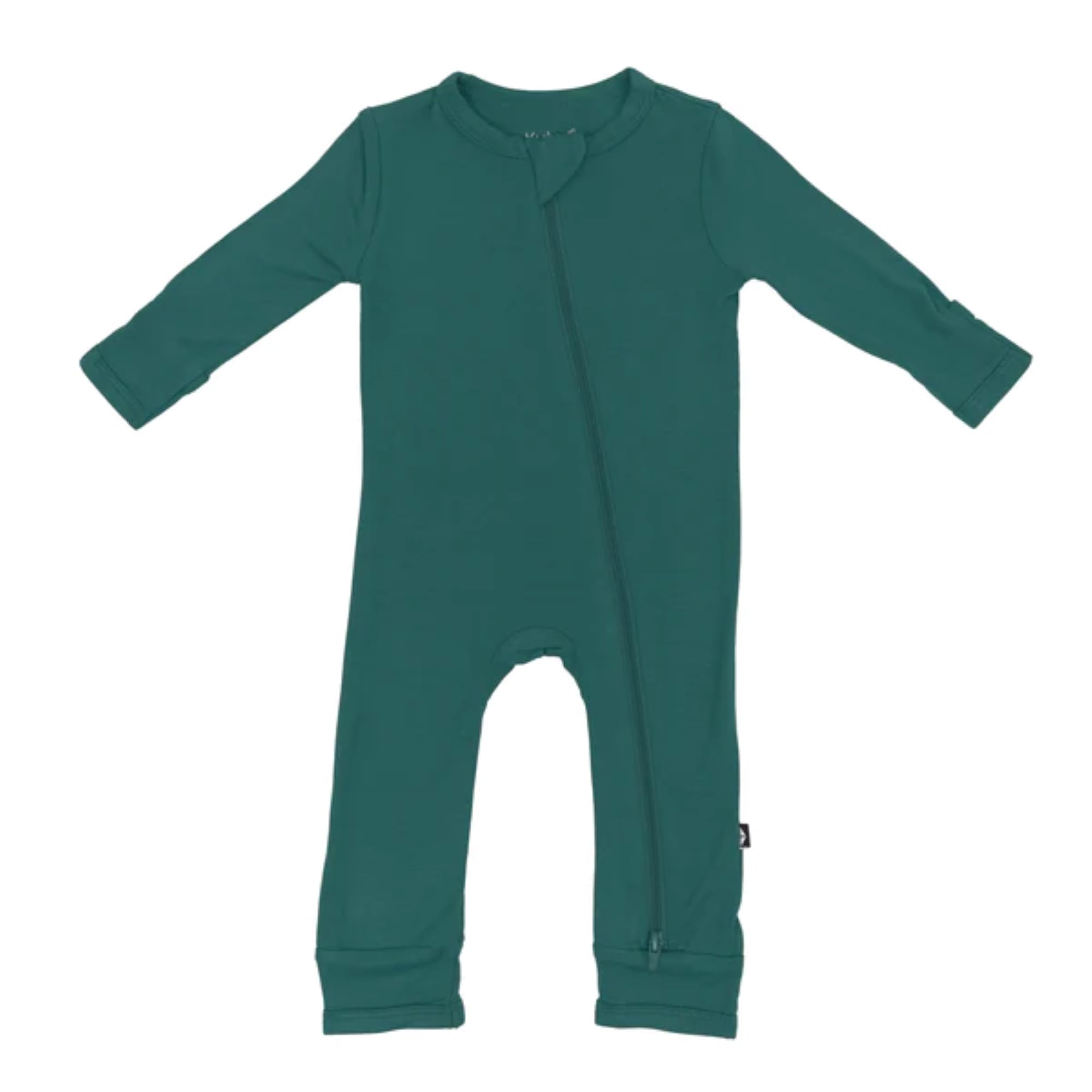KYTE BABY Soft Bamboo Rayon Rompers, Zipper Closure, 0-24 Months (Newborn, Emerald)