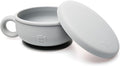 TalkTools Itsy Bowl with Locking Lid - Platinum grade silicone with Volume Lines, Curved Walls for Easy Scooping - for Babies, Toddlers, Children, and Elderly - Snack Cup Lid Accessory (Cloud)