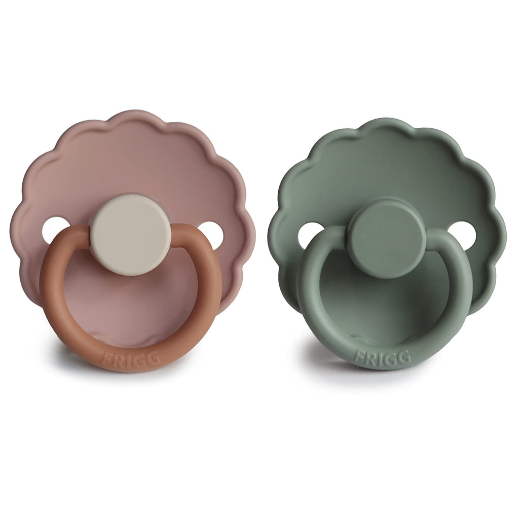 FRIGG Daisy SilkySoft Silicone Baby Pacifier | Made in Denmark | BPA-Free (Biscuit/Lily Pad, 0-6 Months)