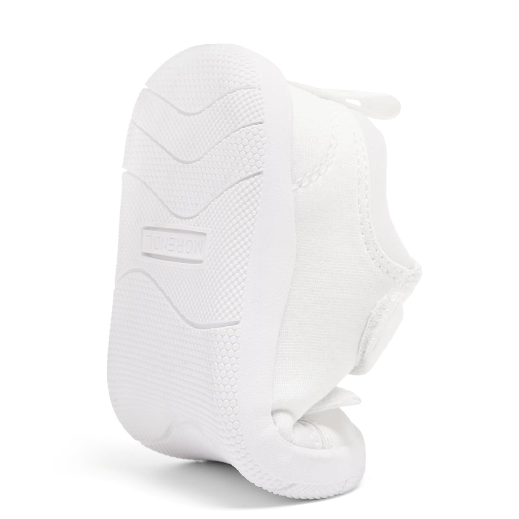 MORENDL Toddler Shoes Baby Wide Toe Box Barefoot Shoes Boy Girl Walking Shoes Non-Slip Minimalist Sneakers Comfort Zero Drop Tennis Outdoor Activities White Size 8