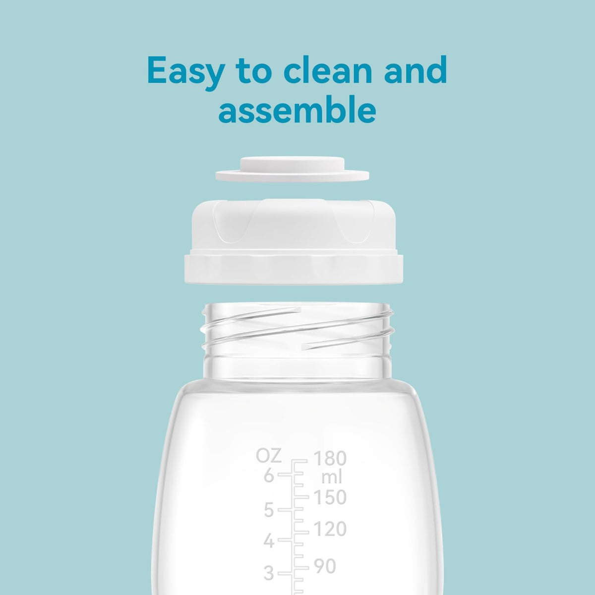 Gotocut Breast Milk Collection and Storage Bottles, 6oz/180ml, Compatible with Spectra S1 S2 9 Plus, Motif Luna, and Most Wide-Mouth Flanges, Work with Spectra Bottles for Pumping, 4 Pack