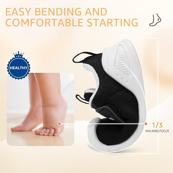 Baby Shoes Wide Toe Box Infant Boy Girl First Walker Shoe Toddler Crib Barefoot Sneakers Non-Slip Sole Soft Breathable Mesh Lightweight Walking Indoor Newborn Chubby Babies 6 9 12 18 24 Months