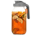 Mihlapi Glass Pitcher with Lid, 64 OZ Mason Jar Pitcher Double Leak Proof, 2 Quart Breast Milk Storage Containers for Fridge, Wide Mouth Glass Jar for Sun Tea, Juice, Cold Brew Coffee