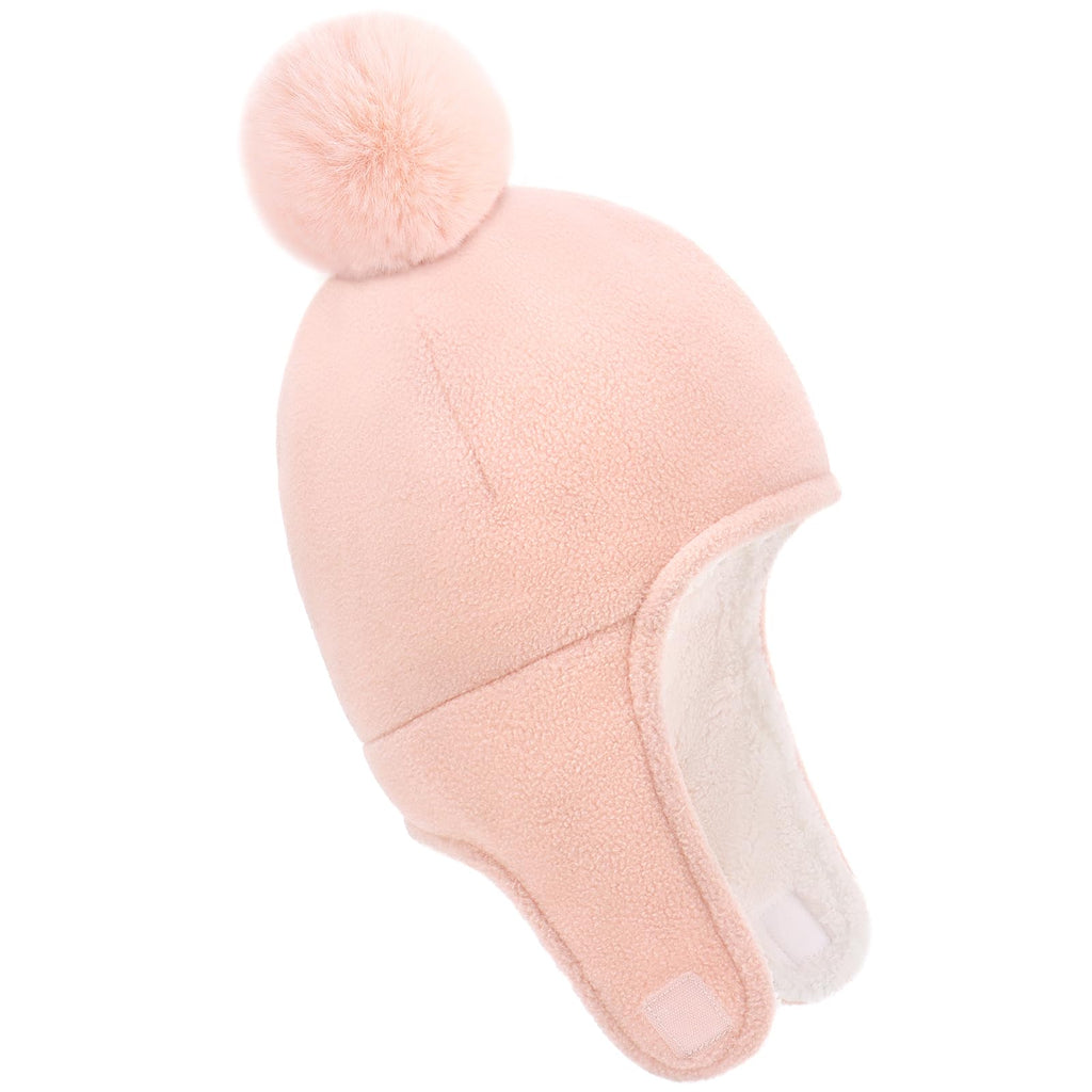 Otoyzy Baby Beanie Hat Pom Full Hood Toddler Winter Hat Fleece Earflap