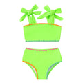 YOUNGER TREE Toddler Girls Two Pieces Swimsuit Color Block Stripe Swimwear Summer Beach Bathing Suit 18M-5T