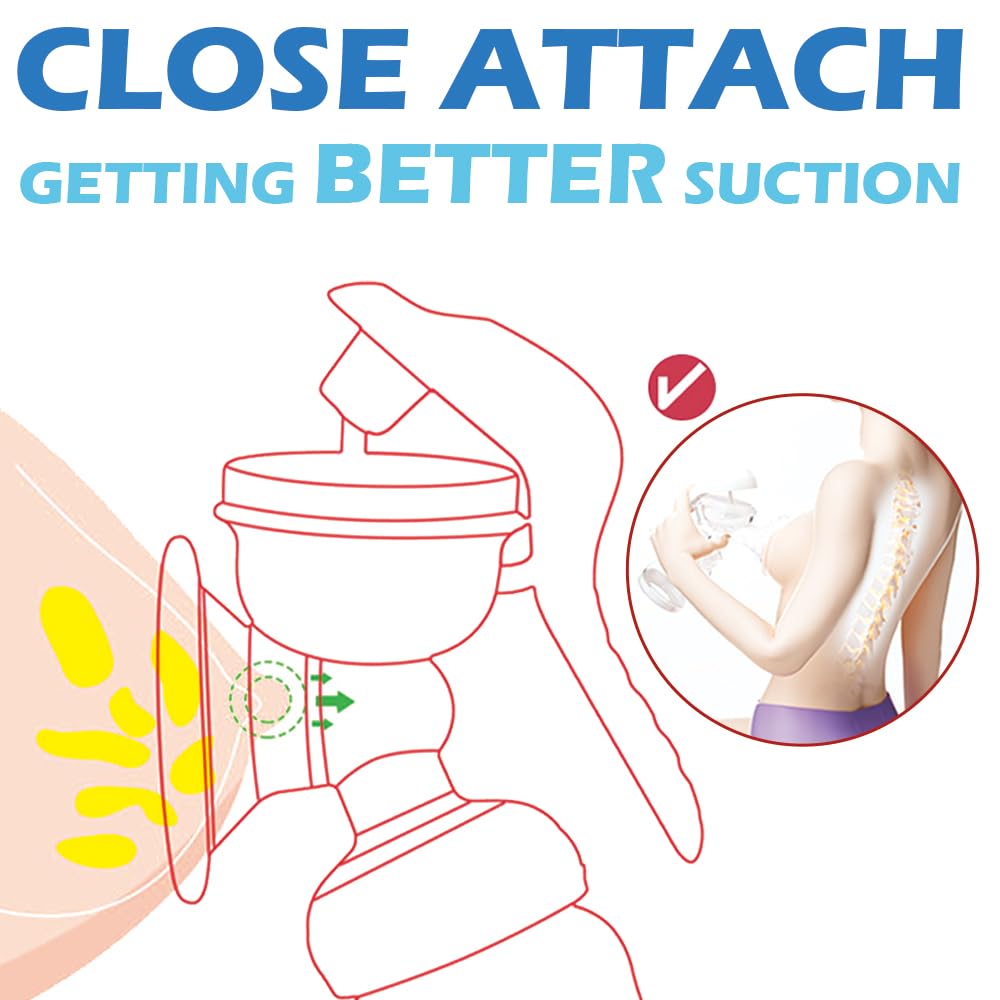 Elfzone Portable Manual Breast Pump - Silicone Hand Feeding Pump