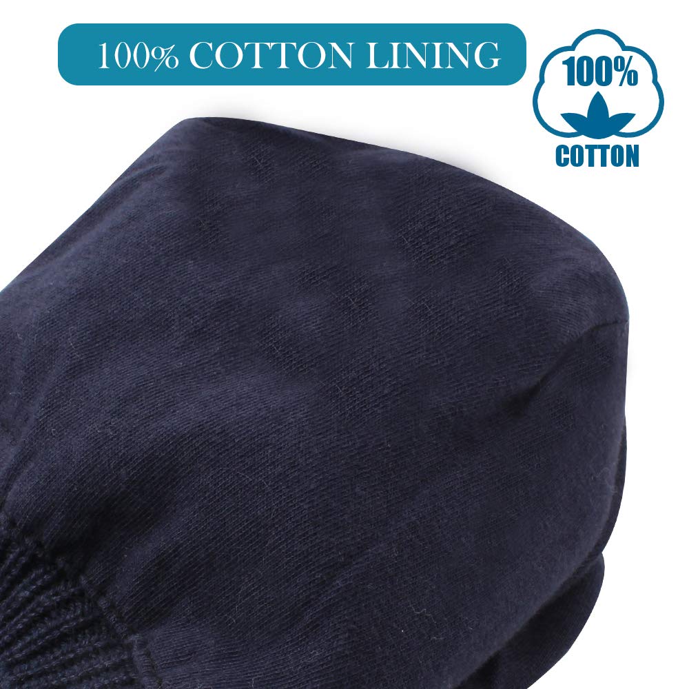 BAVST Baby Toddler Winter Beanie Warm Boys Girls Earflap Hat Infant Knit Caps Cute Bear Soft Cotton Lining for 0-36M (Navy, L(12-36M))