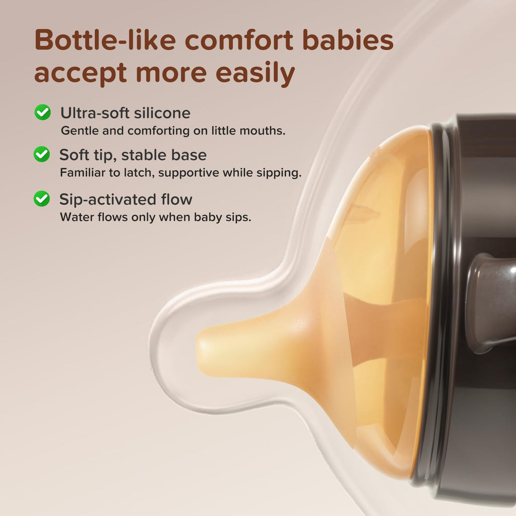 Thyseed Spill-Proof Weighted Straw Sippy Cup, Baby Transition Trainer, Soft Silicone Spout, BPA-Free, 6m+, 10 oz, 1 Pack