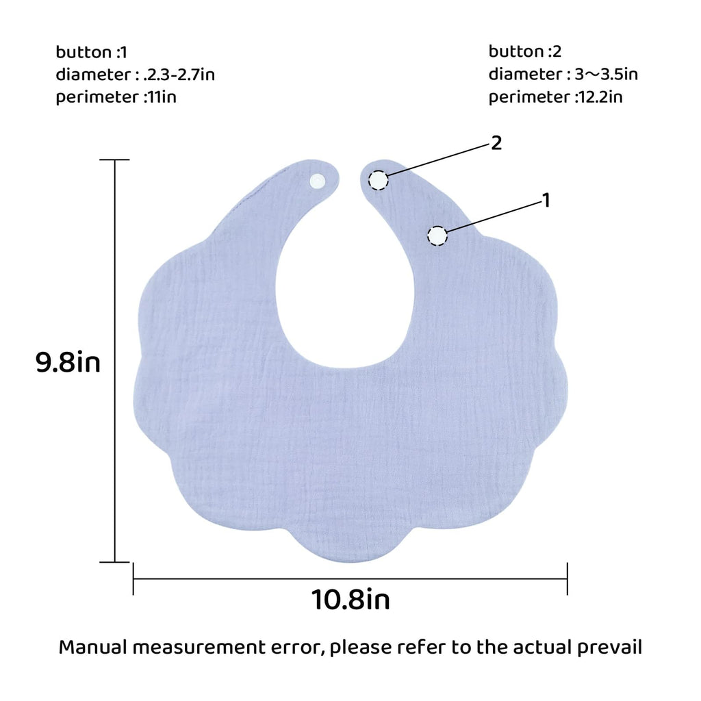 DOSMINE Organic Cotton Muslin Baby Bibs 4-Layer Drool Bibs