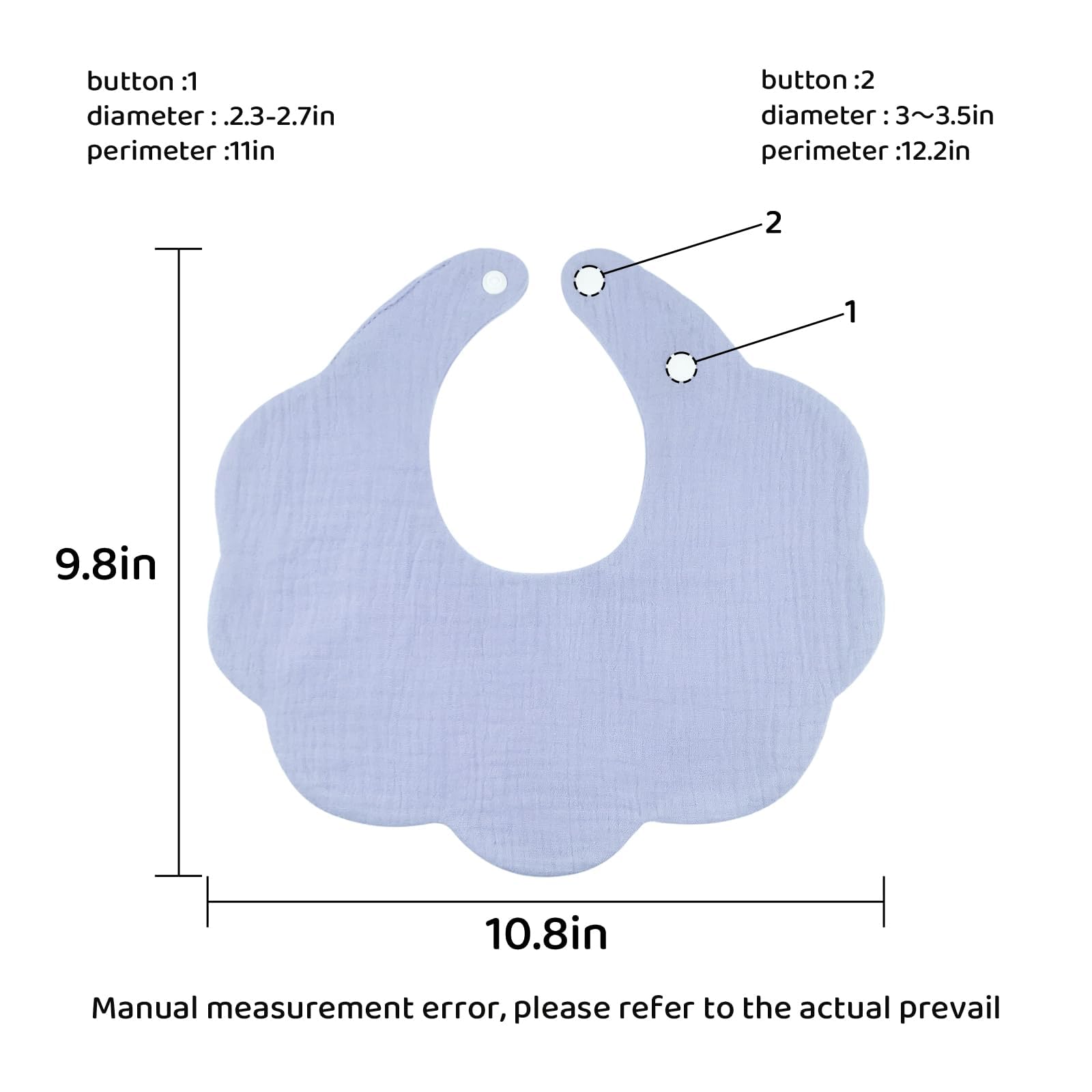 DOSMINE Organic Cotton Muslin Baby Bibs 4-Layer Drool Bibs